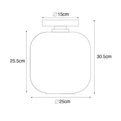 QAZQA Schlafzimmerlampen|Küchenlampen*Design-Deckenleuchte aus Messing und braunem Glas - Zuzanna