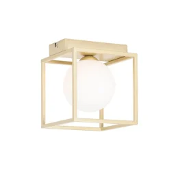 QAZQA Deckenleuchten|Wohnzimmerlampen*Design-Deckenleuchte Gold mit Weiß - Aniek