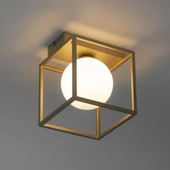 QAZQA Deckenleuchten|Wohnzimmerlampen*Design-Deckenleuchte Gold mit Weiß - Aniek