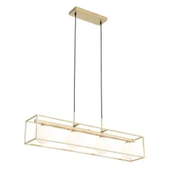 QAZQA Schlafzimmerlampen|Küchenlampen*Design-Deckenleuchte Gold mit weißen 4-Lichtern - Aniek