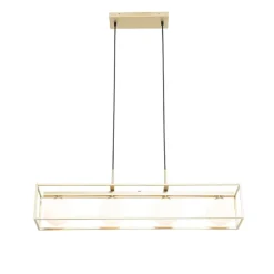 QAZQA Schlafzimmerlampen|Küchenlampen*Design-Deckenleuchte Gold mit weißen 4-Lichtern - Aniek