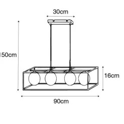 QAZQA Schlafzimmerlampen|Küchenlampen*Design-Deckenleuchte Gold mit weißen 4-Lichtern - Aniek