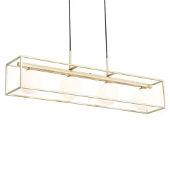 QAZQA Schlafzimmerlampen|Küchenlampen*Design-Deckenleuchte Gold mit weißen 4-Lichtern - Aniek