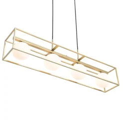 QAZQA Schlafzimmerlampen|Küchenlampen*Design-Deckenleuchte Gold mit weißen 4-Lichtern - Aniek