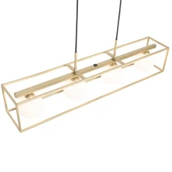 QAZQA Schlafzimmerlampen|Küchenlampen*Design-Deckenleuchte Gold mit weißen 4-Lichtern - Aniek