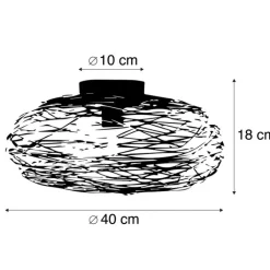 QAZQA Schlafzimmerlampen|Küchenlampen*Design-Deckenleuchte Kupfer oval - Sarella