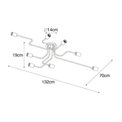 QAZQA Schlafzimmerlampen|Küchenlampen*Design-Deckenleuchte schwarz 8-flammig - Facile