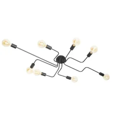 QAZQA Schlafzimmerlampen|Küchenlampen*Design-Deckenleuchte schwarz 8-flammig - Facile