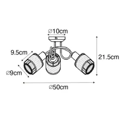 QAZQA Deckenstrahler|Aufbaustrahler*Design-Deckenleuchte Schwarz mit Gold 3-flammig - Noud