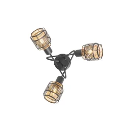 QAZQA Deckenstrahler|Aufbaustrahler*Design-Deckenleuchte Schwarz mit Gold 3-flammig - Noud