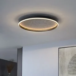 QAZQA Schlafzimmerlampen|Küchenlampen*Design-Deckenleuchte Schwarz mit Filz inkl. LED 3-Stufen-Dimmbar - Xavi Felt