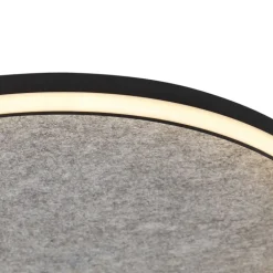 QAZQA Schlafzimmerlampen|Küchenlampen*Design-Deckenleuchte Schwarz mit Filz inkl. LED 3-Stufen-Dimmbar - Xavi Felt