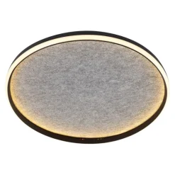 QAZQA Schlafzimmerlampen|Küchenlampen*Design-Deckenleuchte Schwarz mit Filz inkl. LED 3-Stufen-Dimmbar - Xavi Felt