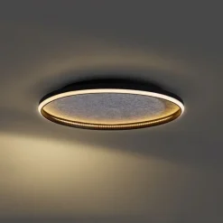 QAZQA Schlafzimmerlampen|Küchenlampen*Design-Deckenleuchte Schwarz mit Filz inkl. LED 3-Stufen-Dimmbar - Xavi Felt