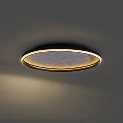 QAZQA Schlafzimmerlampen|Küchenlampen*Design-Deckenleuchte Schwarz mit Filz inkl. LED 3-Stufen-Dimmbar - Xavi Felt