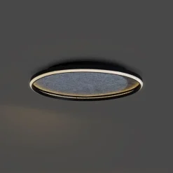 QAZQA Schlafzimmerlampen|Küchenlampen*Design-Deckenleuchte Schwarz mit Filz inkl. LED 3-Stufen-Dimmbar - Xavi Felt