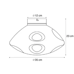 QAZQA Schlafzimmerlampen|Wohnzimmerlampen*Design-Deckenleuchte schwarz mit Rauchglas - Gemma