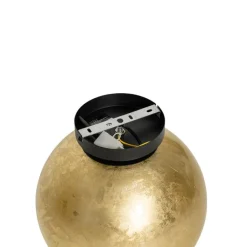 QAZQA Deckenleuchten|Wohnzimmerlampen*Design-Deckenleuchte schwarz mit goldenem Glas – Bert