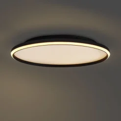 QAZQA Schlafzimmerlampen|Küchenlampen*Design-Deckenleuchte Schwarz mit Weiß inkl. LED 3-Stufen-Dimmbar - Xavi