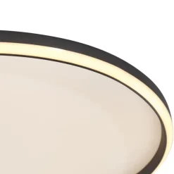 QAZQA Schlafzimmerlampen|Küchenlampen*Design-Deckenleuchte Schwarz mit Weiß inkl. LED 3-Stufen-Dimmbar - Xavi