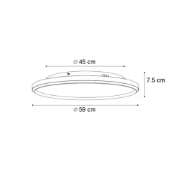 QAZQA Schlafzimmerlampen|Küchenlampen*Design-Deckenleuchte Schwarz mit Weiß inkl. LED 3-Stufen-Dimmbar - Xavi