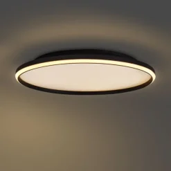 QAZQA Schlafzimmerlampen|Küchenlampen*Design-Deckenleuchte Schwarz mit Weiß inkl. LED 3-Stufen-Dimmbar - Xavi