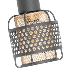 QAZQA Deckenstrahler|Aufbaustrahler*Design-Deckenleuchte schwarz mit goldfarbenem 4-flammigem Rechteck - Noud