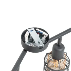 QAZQA Deckenstrahler|Aufbaustrahler*Design-Deckenleuchte schwarz mit goldfarbenem 4-flammigem Rechteck - Noud