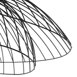 QAZQA Schlafzimmerlampen|Küchenlampen*Design-Deckenleuchte schwarz mit doppeltem Schirm 66cm - Pua