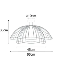 QAZQA Schlafzimmerlampen|Küchenlampen*Design-Deckenleuchte schwarz mit doppeltem Schirm 66cm - Pua