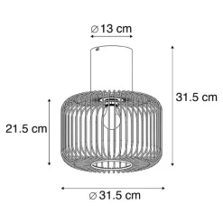 QAZQA Deckenleuchten|Wohnzimmerlampen*Design-Deckenleuchte schwarz Draht 31,5 cm - Baya