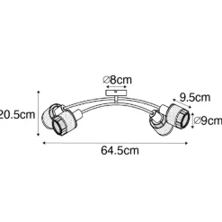 QAZQA Deckenstrahler|Aufbaustrahler*Design-Deckenleuchte Schwarz mit Gold 4-flammig - Noud
