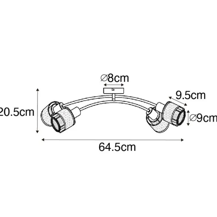 QAZQA Deckenstrahler|Aufbaustrahler*Design-Deckenleuchte Schwarz mit Gold 4-flammig - Noud