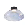 QAZQA Deckenleuchten|Wohnzimmerlampen*Design-Deckenleuchte schwarz mit Regenbogen-Glas - Gemma
