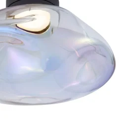 QAZQA Deckenleuchten|Wohnzimmerlampen*Design-Deckenleuchte schwarz mit Regenbogen-Glas - Gemma