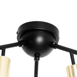 QAZQA Deckenleuchten|Wohnzimmerlampen*Design-Deckenleuchte schwarz mit Gold 12-flammig - Juul