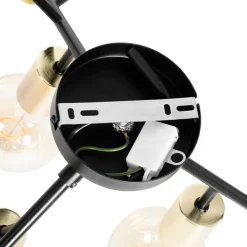 QAZQA Deckenleuchten|Wohnzimmerlampen*Design-Deckenleuchte schwarz mit Gold 12-flammig - Juul