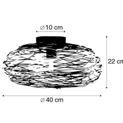 QAZQA Deckenleuchten|Wohnzimmerlampen*Design-Deckenleuchte schwarz oval - Sarella