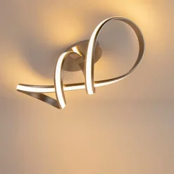 QAZQA Led-Deckenleuchten|Deckenleuchten*Design-Deckenleuchte Stahl dimmbar inkl. LED - Viola Due