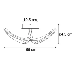 QAZQA Led-Deckenleuchten|Deckenleuchten*Design-Deckenleuchte Stahl dimmbar inkl. LED - Viola Due