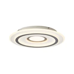 QAZQA Led-Deckenleuchten|Deckenleuchten*Design-Deckenleuchte Weiß mit Dunkelgrau Rund inkl. LED Dimmbar - Taylor