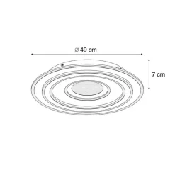 QAZQA Led-Deckenleuchten|Deckenleuchten*Design-Deckenleuchte Weiß mit Dunkelgrau Rund inkl. LED Dimmbar - Taylor
