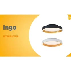 QAZQA Led-Deckenleuchten|Deckenleuchten*Design-Deckenleuchte weiß mit Holz 40cm inkl. LED 3-Stufen-Schalter - Ingo