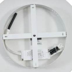 QAZQA Led-Deckenleuchten|Deckenleuchten*Design-Deckenleuchte weiß mit Holz 40cm inkl. LED 3-Stufen-Schalter - Ingo