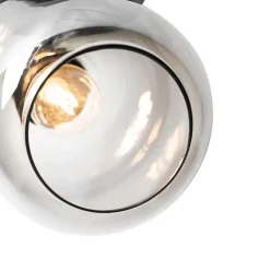 QAZQA Wandstrahler|Deckenstrahler*Design-Deckenspot Schwarz mit Gold mit Rauchglas - Zuzanna