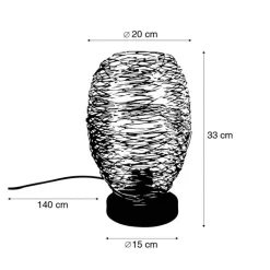 QAZQA Tischlampen|Wohnzimmerlampen*Designer-Tischlampe Kupfer 30 cm - Sarella
