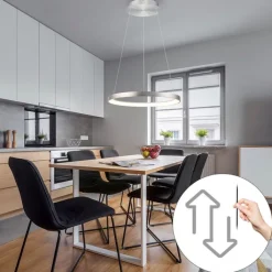 Paul Neuhaus Led-Pendelleuchten|Pendelleuchten*Design-Hängelampe Aluminium inkl. LED Dimmbar Easylift - Hoop