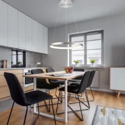 Paul Neuhaus Led-Pendelleuchten|Pendelleuchten*Design-Hängelampe Aluminium inkl. LED Dimmbar Easylift - Hoop