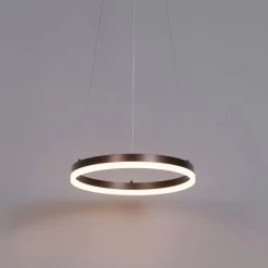 QAZQA Schlafzimmerlampen|Küchenlampen*Design-Hängelampe Bronze 40 cm inkl. LED 3-stufig dimmbar - Anello