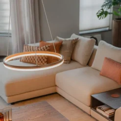 QAZQA Led-Pendelleuchten|Pendelleuchten*Design-Hängelampe Bronze 60 cm inkl. LED 3-stufig dimmbar - Anello